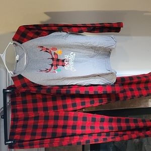 Family Christmas pajamas set, plaid size large and xlarge, worn once